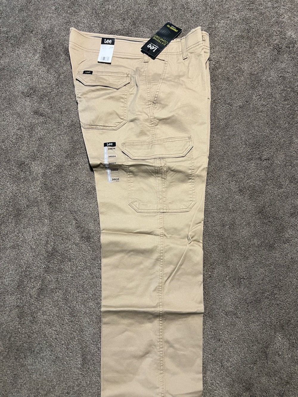 Lee Men’s Tan Cargo Pants with Utility Pockets